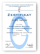 Zertifikat Dr. Zior